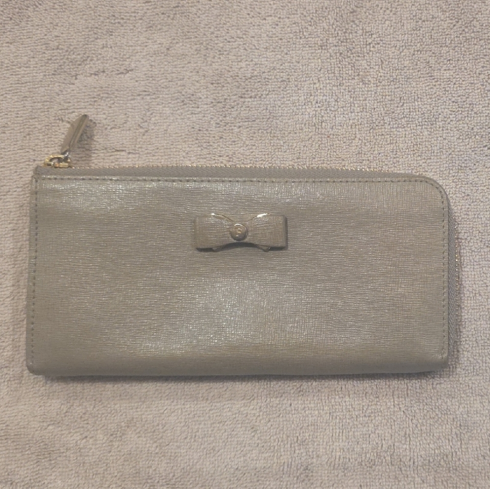 Furla Silver Wallet with Bow Accent